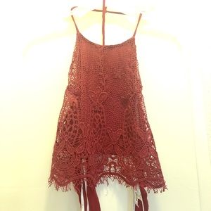 Backless Burgundy Top